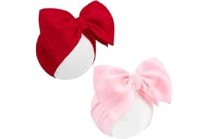 YanJie Baby Girl Headbands - Red Bow, Pink Toddler Headband, Nylon Hair Bows & Accessories for Newborn Girls & Infants 0-6 Months