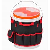 2 Pcs Bucket Tool Organizer and Bucket Seat Set, Fabric Buckets Bag | Plastic Bucket Seat, Small Parts Organizer, Buckets Organization for Garden, Construction, Carpenter, Electrician, Welding