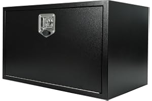 Gooeap 30"X18"X18" Underbody Steel Truck Box Black Heavy Duty Steel Trailer Chest Box Pick Up Truck Tool Box Storage Organizer w/Lock & Keys