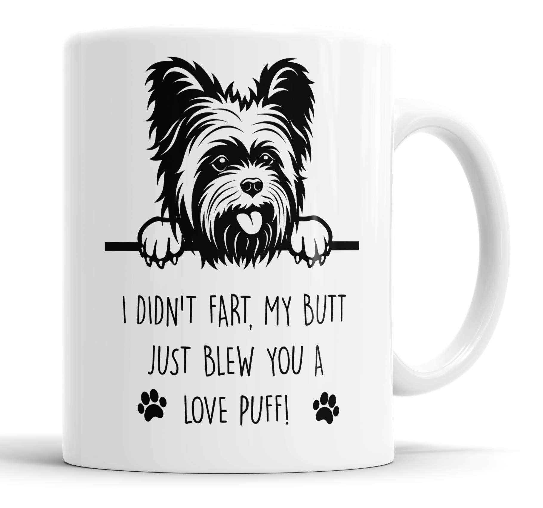 Faithful Prints Yorkie Mug I Didn't My Butt Just Blew You A Love Puff Pet Present Yorkshire Terrier Dog Mum Dad Friend Joke Funny Gift Cup Birthday Christmas, Ceramic Mug