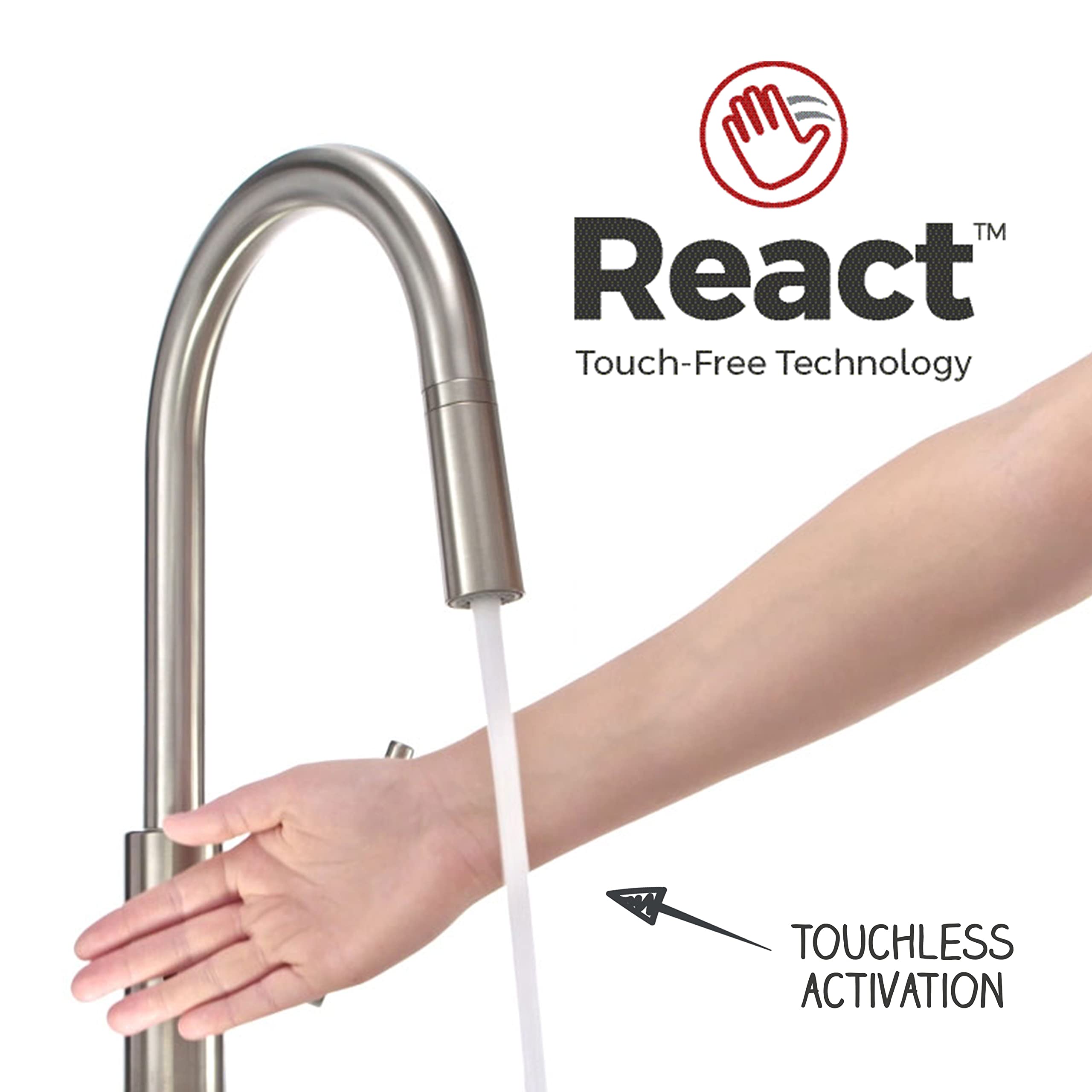 Pfister Stellen Touchless Kitchen Faucet with Pull Down Sprayer, Single Handle, High Arc, Polished Chrome Finish, LG529ESAC