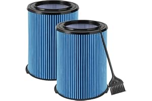 Gazeer 2-Pack VF5000 Replacement Filter Compatible with RIDGID 5-20 Gallon Wet/Dry Vacuums,3 Layer Pleated Vacuum Filter Compatible with WD1450 WD0970 WD1270 WD06700 WD1680 RV2400A