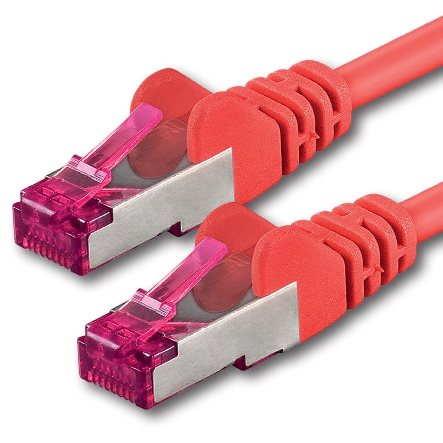1aTTack.de 2m - red - 1 piece - network cable CAT6a (10Gb/s) S-FTP CAT 6a Lankacable - GHMT certified PIMF 500 MHz Cat5 Cat5e Cat6 Cat6a Cat7 for switch, router, modem, Internet