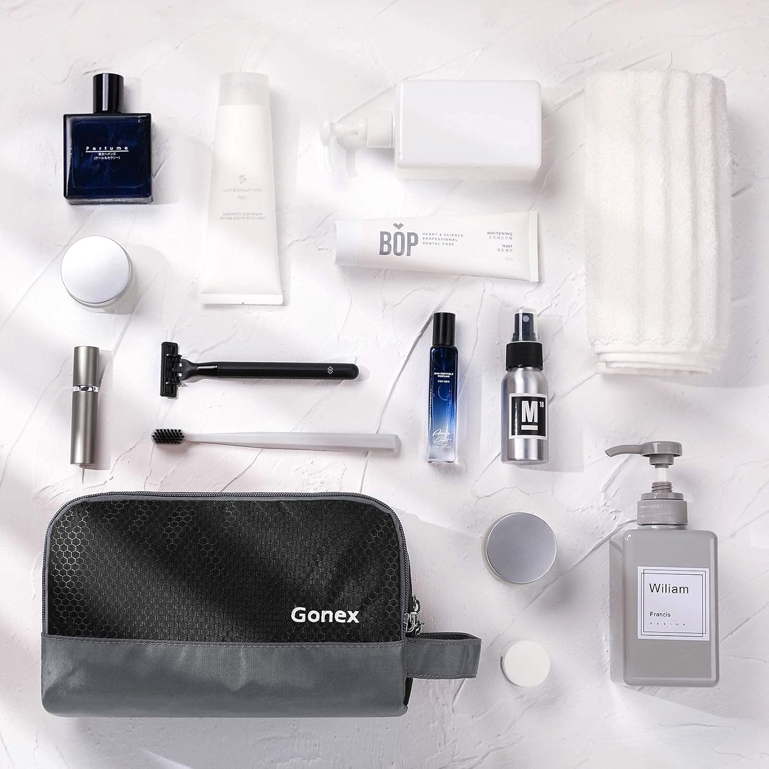 Travel Toiletry Bag Nylon, Gonex Dopp Kit Shaving Bag Toiletry Organizer Black : Beauty