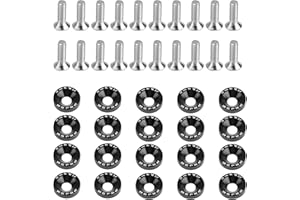 Nextpal 40 Pcs Engine Dress Up Kit, Black Bumper Fender Washers with M6 Bolts Aluminum Alloy CNC Billet Fastener Kit, for Car Truck Motorcycle Engine Bay Dress up Accessories