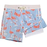 maamgic Men's Swim Trunks Board Shorts Vintage Beach Shorts 4 Way Stretch Quick Dry with Zipper Pockets