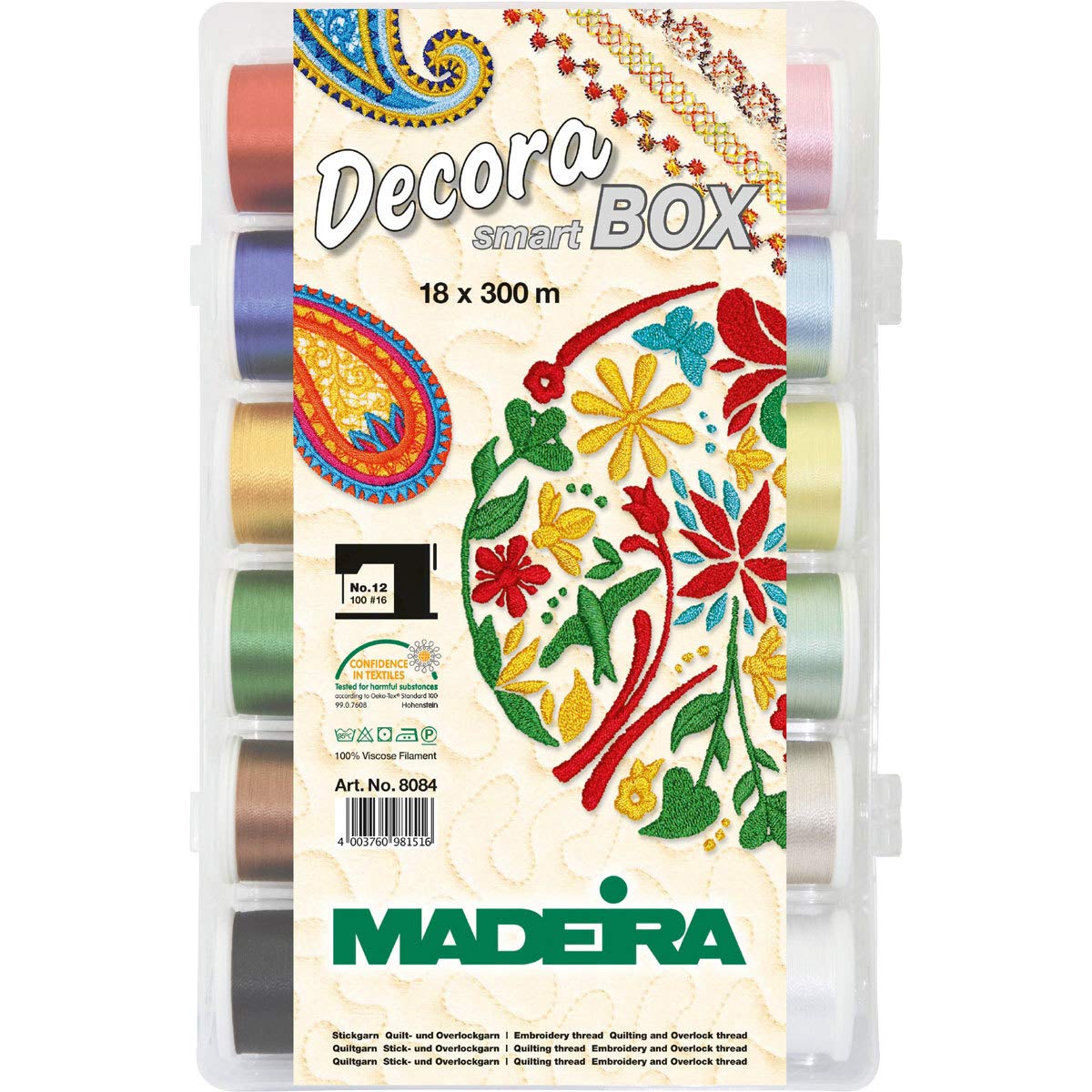 Tacony Madeira Decora No.12 Thread Sampler 1, Multi-Colour, 4.45 x 16.51 x 27.94 cm