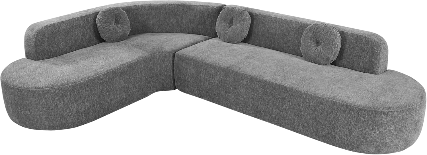 Detailed dimensions of the Aiuyesuo 122-inch Modern Curved Sectional Sofa