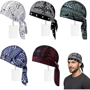 JFBNXB Cooling Head Scarf, Elastic Cycling Sports Cap, 5 Pcs Cooling Head Wrap for Motorcycle Helmets and Outdoor Activities,