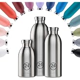 24Bottles Clima Bottles - Insulated Water Bottle 11oz/17oz/29oz, Water Bottles with 100% Leak Proof Lid (12 Hours Hot and 24 Hours Cold Beverages), Made of Stainless Steel, Italian Design