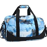 Kids Overnight Duffle Bag Girls Sport Gym Bag with Shoe Compartment & Wet Pocket, Carry On Weekender Travel Bag for Kid Girl