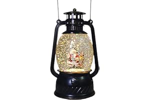 MerryPulse Christmas Snow Globes, Musical Santa Snow Globe Lantern with Swirling Glitter Lighted Water Lantern Music Box with 8 Songs for Christmas Decoration Gifts