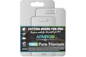 APMRQIB Titanium Cutting Board Set of 3,100% Pure Titanium Cutting Boards for Kitchen, Double Sided Non Toxic Cutting Board,