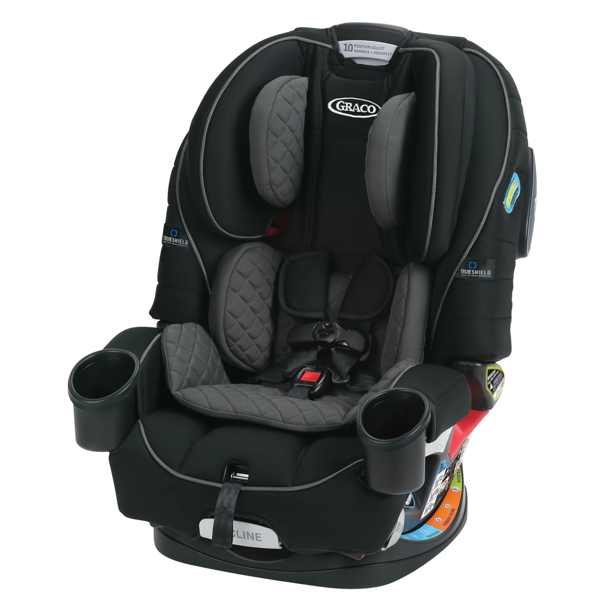 Graco 4Ever Asiento para automóvil 4 en 1, con tecnología TrueShield de impacto lateral, sistema de arnés ajustable, ideal para recién nacidos, bebés, niños pequeños y niños