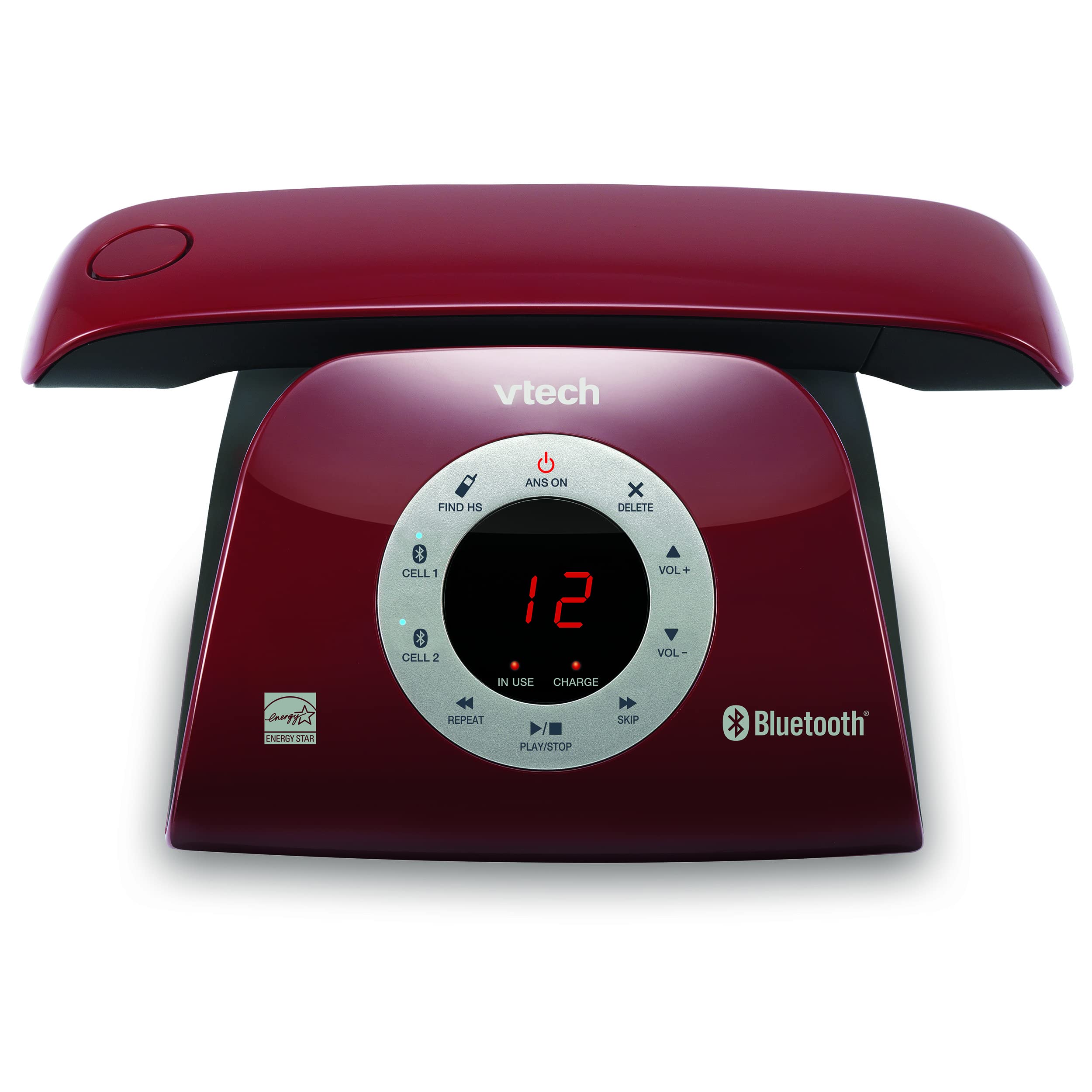 Photo 1 of VTECH VS122-16 Retro-Design Cordless Phone: Bluetooth Connect to Cell, Call Blocker, Answering System, Full-Duplex Speakerphone