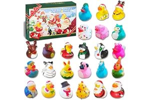 BOERFMO Advent Calendar 2024 Rubber Ducks - 24 Days of Countdown Christmas - Various Themes Rubber Duckie for Boys, Girls, Kids, and Toddlers - Bath Toys Xmas Gifts for Decoration, Party Favors, Birthday