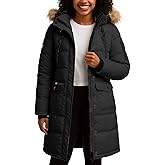 CANADA WEATHER GEAR Womens Long Puffer Coat - Heavyweight Wind Water Resistant Faux Fur Hood Parka Winter Jackets for Women