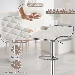 VECELO Adjustable Bar Stools Set of 2, Bar Height