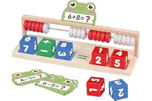 Ranqibo Wooden Math Learning Toys, Number Blocks Toys, Abacus for Kids Math,Montessori Toys for 3-5 Year Old Boys Girls Birthday Gifts