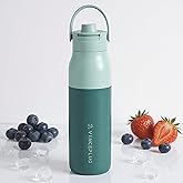 VINCEPLUS Insulated Stainless Steel Bottle – Flip Top Staw Lid | BPA-Free, Refillable, and Insulated | Ideal for Fitness, Outdoor Adventures, and Everyday Use (FOREST GREEN, 34, Fluid Ounces)