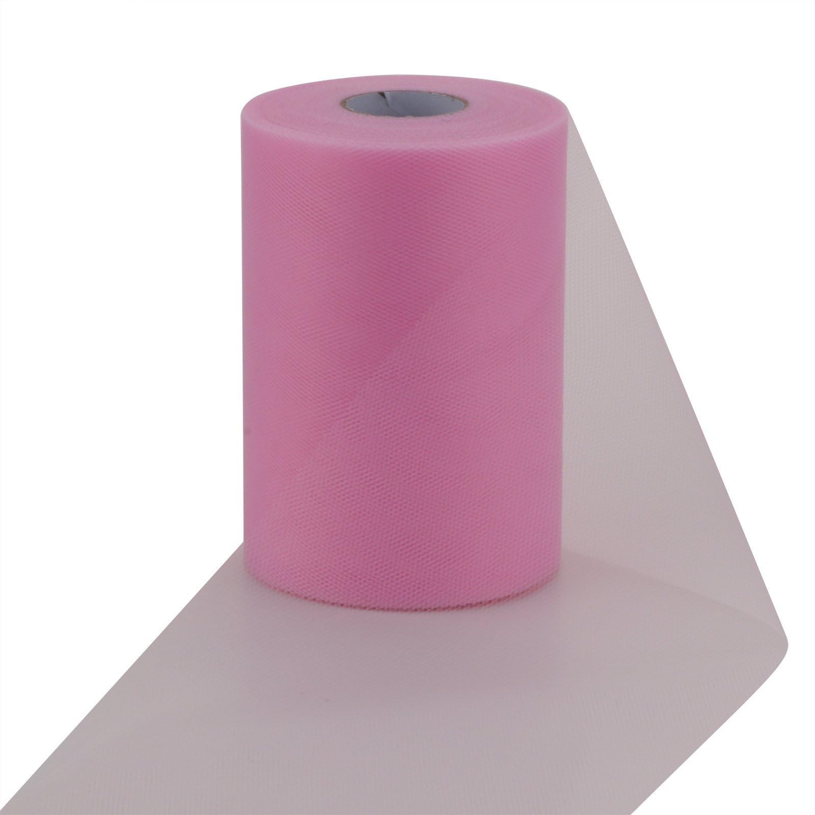 Vlovelife Baby Pink 6 Inch x 100 Yards (300FT) Tulle Roll Spool Tutu Skirt Sewing Crafting Fabric Wedding Party Gift Bow Ribbon