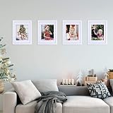 EGOFINE 14x11 Picture Frame Solid Wood with 10x8 Matt White 4 Pack view 4