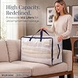 VENO 10 Pack Moving Bags Large Storage Bins with Lids Clear 102L view 4