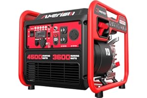 AMERISUN Portable Inverter Generator 4500W, Gas Powered, CO-Sensor, Lightweight & Quiet for Home Use and Emergency Backup, Camping, EPA Compliant