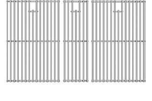 KIKIBRO Stainless Steel Cooking Grill Grates Replacement for Nexgrill 720-0882A Evolution Infrared Plus 5-Burner Gas Grills Grates Replacement Parts Cooking Grids with Side Burner, Set of 2, 17 Inch