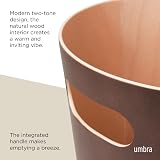 Umbra Woodrow 2 Gallon Modern Wooden Trash Can Espresso Natural view 4