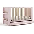 Graco Read-with-Me 4-in-1 Convertible Crib with Drawer (Blush with Driftwood) - GREENGUARD Gold Certified Converts to Toddler Bed, Daybed, and Functional Bookshelves