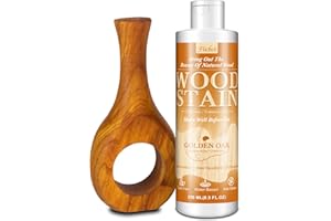 Wood Stain 250ml - Golden Oak | Water Based Furniture Stain & Wood Varnish for Indoor & Outdoor Wooden Furniture, Doors, Wind