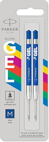 Parker Jotter Originals Gel Pen Refills Blue Medium 0.7mm 2 Count