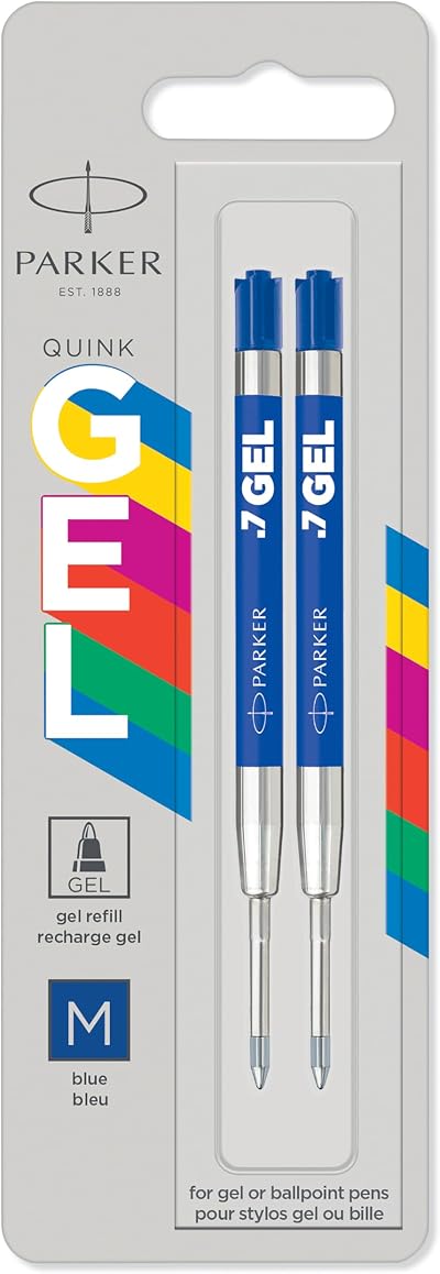 Parker Jotter Originals Gel Pen Refills Blue Medium 0.7mm 2 Count