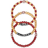FOCO NFL unisex-adult NFL Team Logo Officially Licensed 3-Pack Beaded Friendship Bracelets