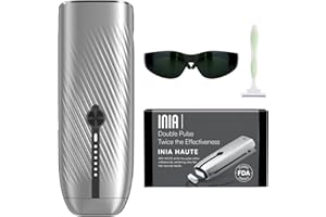 INIA Laser Hair Removal for Women and Men, IPL Hair Removal Device with Ice-Cooling, Double Effectiveness & 5 Flashes per Second for Long-Lasting and Nearly Painless Results