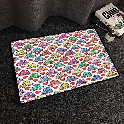 Amazon Com Anti Slip Coffee Table Floor Mats Cars Love Themed