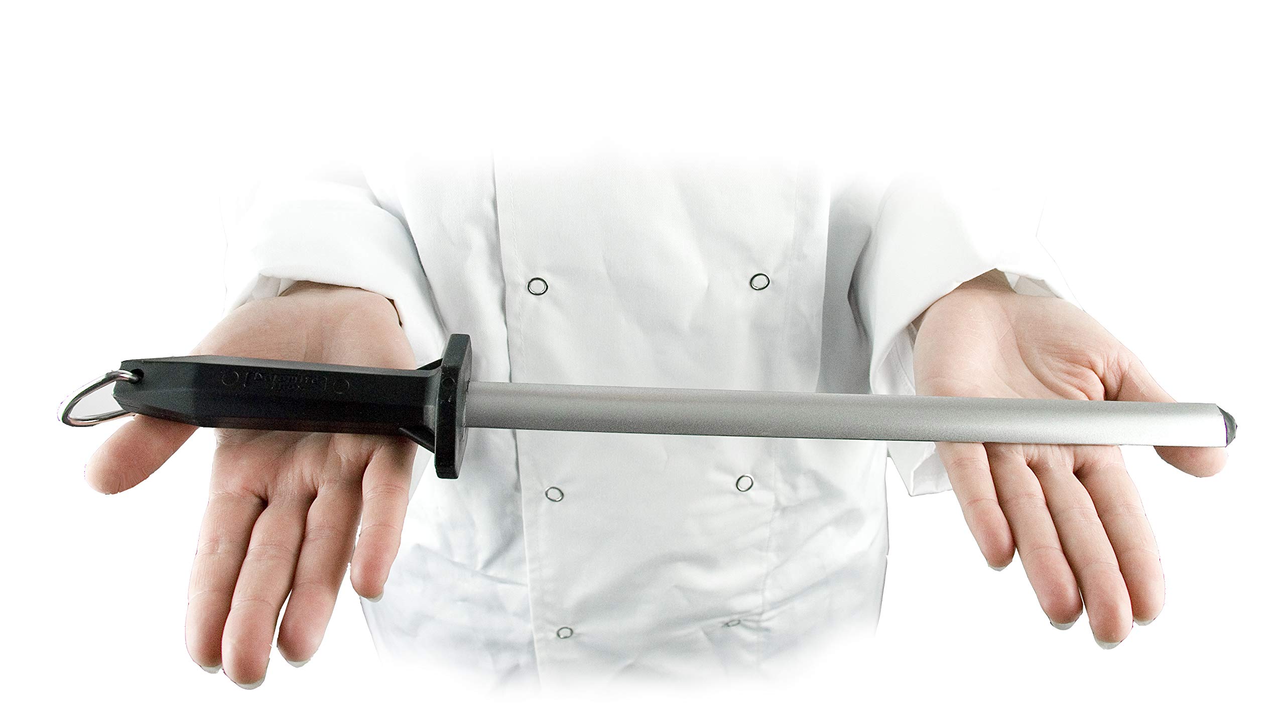 12" Diamond Sharpening Steel. Deluxe Professional Grade by DOLOMITEN INOX.