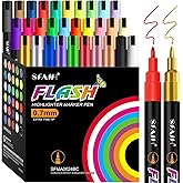 SFAIH 30 Vibrant Liquid Chalk Markers for Bhalkboard, Calendar, Glass - [1s Wet Wipe] No Residue, 0.7-1mm Extra Fine Tip, Chalk Pens for Bistro, Labels [Highlighter Marker Pen for LED light board]