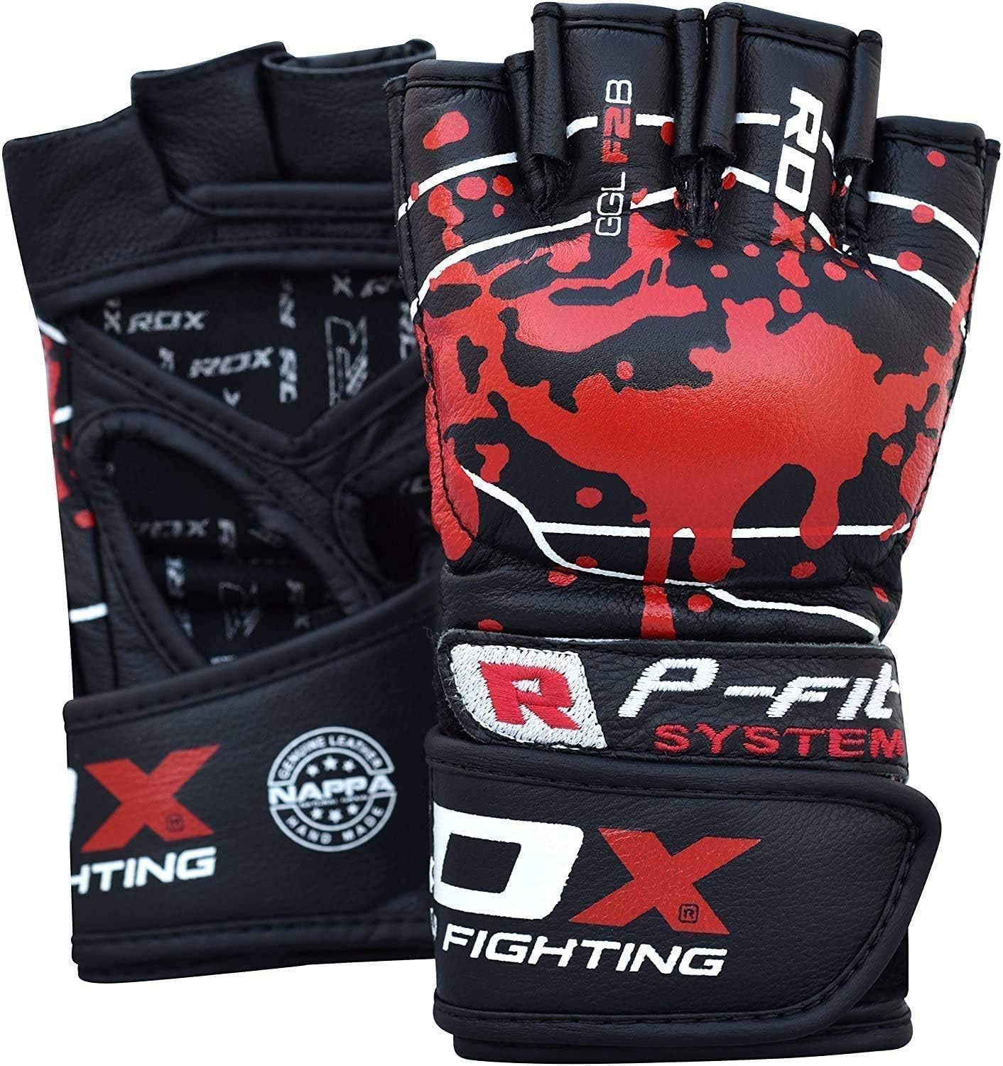 RDX MMA Gloves Sparring Martial Arts Cowhide Leather Grappling Training