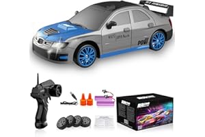 DESDONI Remote Control Car RC Drift Car 2.4GHz 1:24 Scale 4WD 15KM/H High Speed Model Vehicle with LED Lights Drifting Tire Racing Sport Toy Car for Adults Boys Girls Kids Gift 2Pcs Rechargeable Batteries