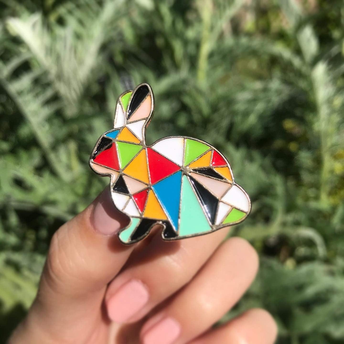 Easter Gifts, Rabbit Brooch, Animal Pin, Bunny Jewellery, Rainbow LGBT origami style - Image 4