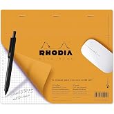 Rhodia 19410C - Mouse Mat Notepad, 19x23cm, Squared, 30 Detachable Sheets, Clairefontaine Paper 80g, Non-Slip Base