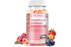 TOTARIA Sugar Free Menopause Supplement for Women Gummies with Black Cohosh,Prebiotic,Red Clove,DIM,Inositol,Cranberry,Chaste berry for Hot Flashes & Night Sweats & Hormone Balance & Mood Swings,Berry Flavor