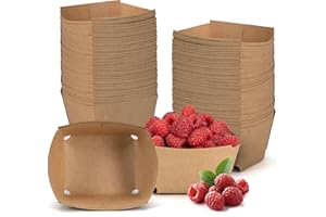 IDL Packaging Pint Berry Basket, Brown (Pack of 100) - Strong and Food-Safe Cardboard Containers for Freezing or Storing Small Fruits - Perfect Farmers Market Supplies