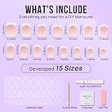 BTArtbox Stick On Nails Short Square 30 Pcs Soft Gel French Tip Kit view 5