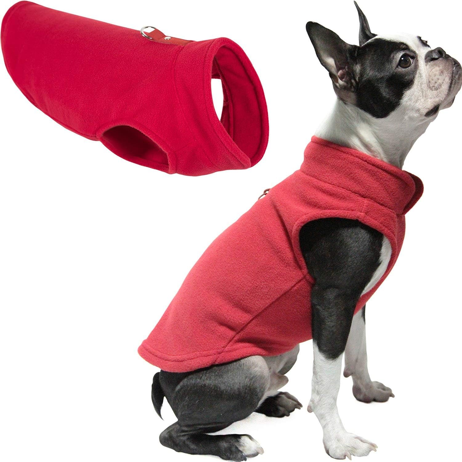 Gooby Every Day Fleece Cold Weather Dog Vest for Small Dogs Small, Red