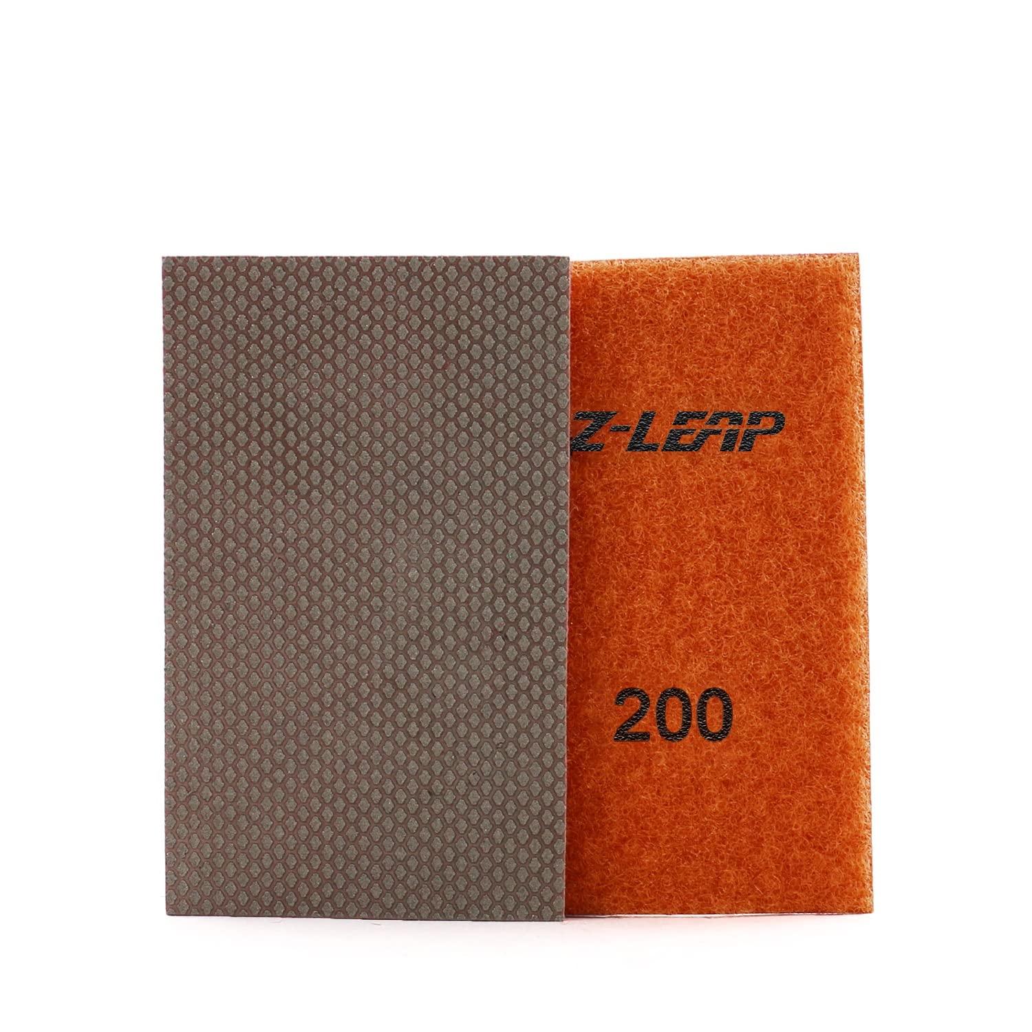 Z-LEAP Diamond Paper Sheet Electroplated Sandpaper Hook and Loop Nylon Backing for Hand Polishing Glass Porcelain Ceramic 200grit