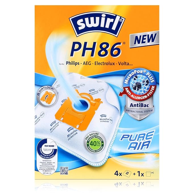 Vhbw Set Di Sacchetti + Filtro Da 7 Pzz. Sostituisce Swirl PH96 Ph86 Per Aspirapolvere 84054453 Vhbw Set Di Sacchetti + Filtro Da 7 Pzz. Sostituisce Swirl PH96 Ph86 Per Aspirapolvere 84054453