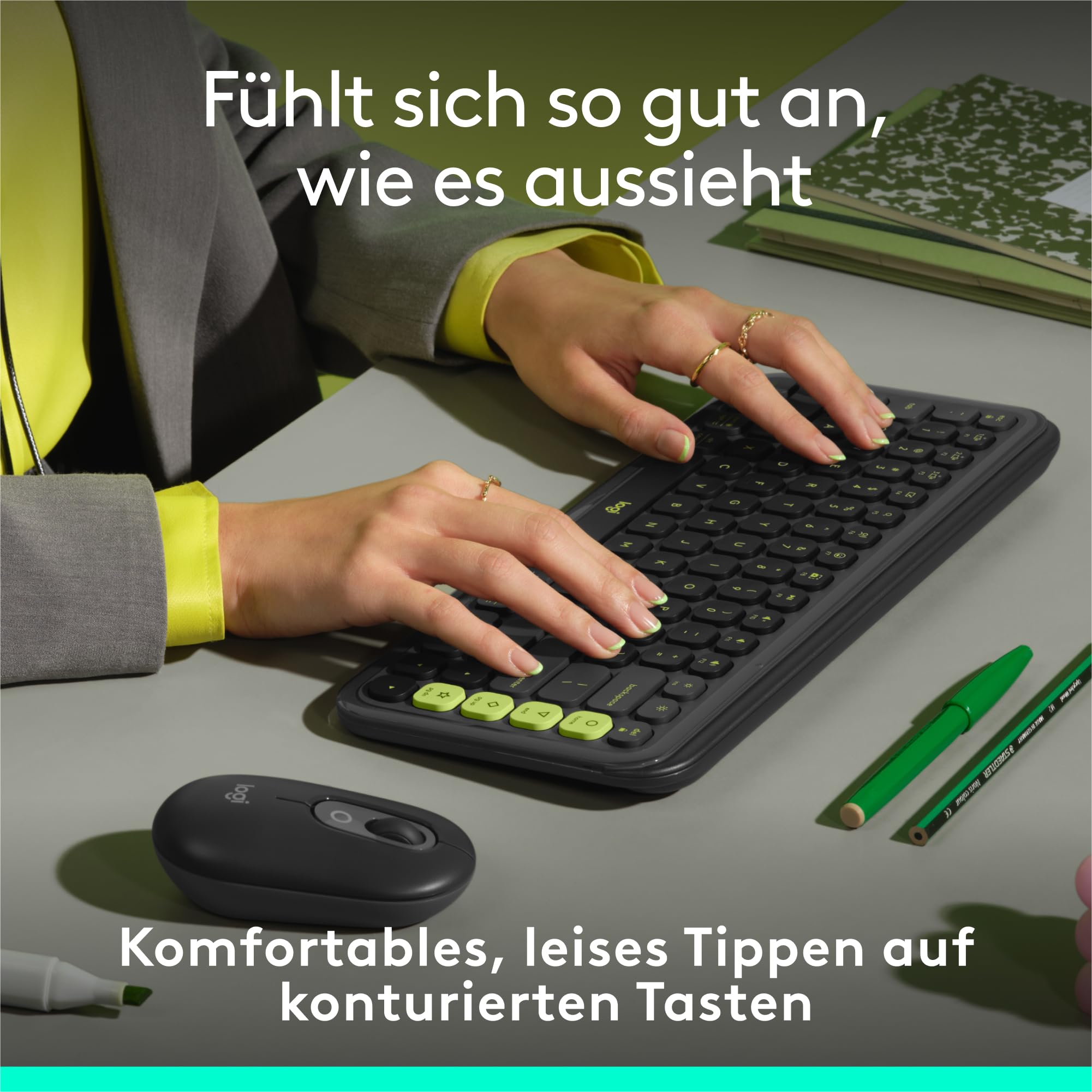 Logitech POP ICON KEYS kabellose Bluetooth-Tastatur (Grafit) 3